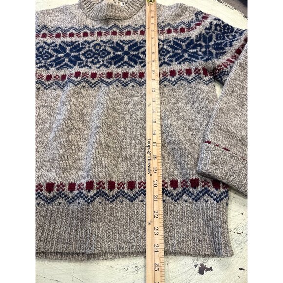 Vintage Highland Wool Blend Knit Nordic Sweater Size Med 80's - Picture 2 of 7